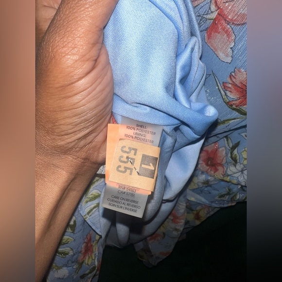 Calvin Klein Floral Blue Dress size 14W - Picture 7 of 9